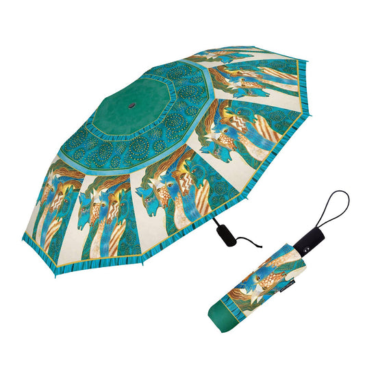 Travel Umbrella - Laurel Burch "Sky Mares"