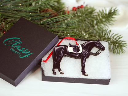 Black Dressage Horse Christmas Ornament Equine Decoration