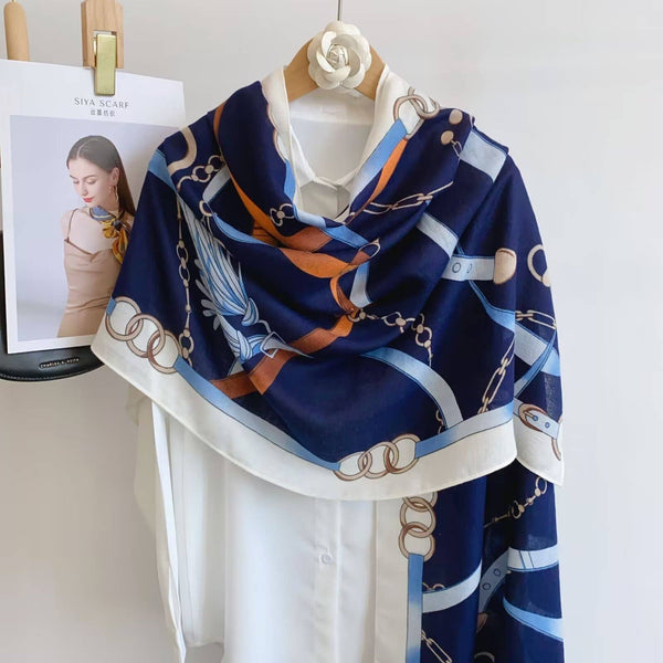Navy Scarf – Equine Chain Collection