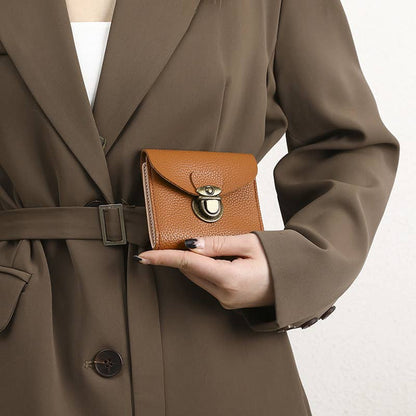 Short Leather Credit Card Coin Purse Bag