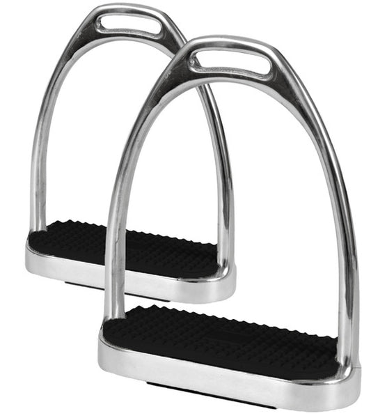Stainless Steel Fillis Stirrups with Black Pads