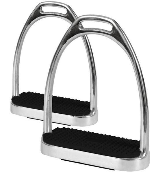 Stainless Steel Fillis Stirrups with Black Pads