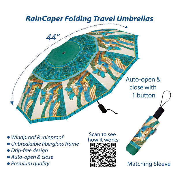 Travel Umbrella - Laurel Burch "Sky Mares"