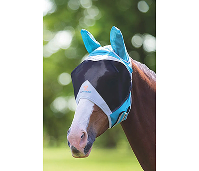 Shires Fine Mesh Fly Mask with Ears - Teal