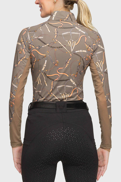 Long Sleeve Taupe Belts 1/4 Zip