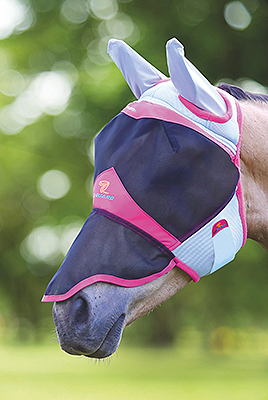 FlyGuard Pro Air Motion Fly Mask with Ears & Nose - Pink