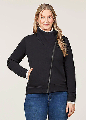 EQL Wrap Front Fleece Jacket - Black