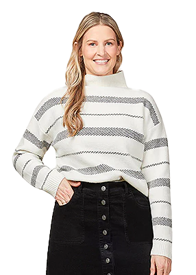EQL Railway Stripe Sweater -Black/White