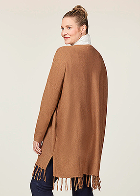 EQL Bits & Fringe Cardigan - Caramel/java
