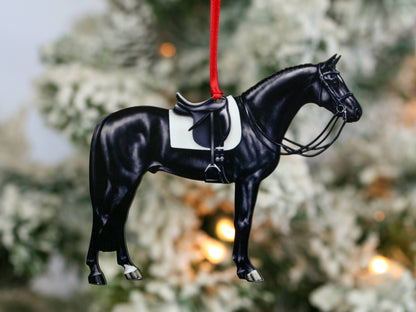 Black Dressage Horse Christmas Ornament Equine Decoration
