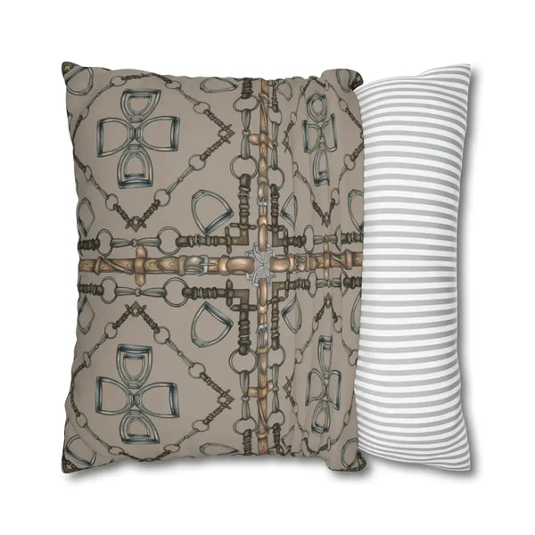 Double Sided Equestrian Bit Pattern Pillow Case