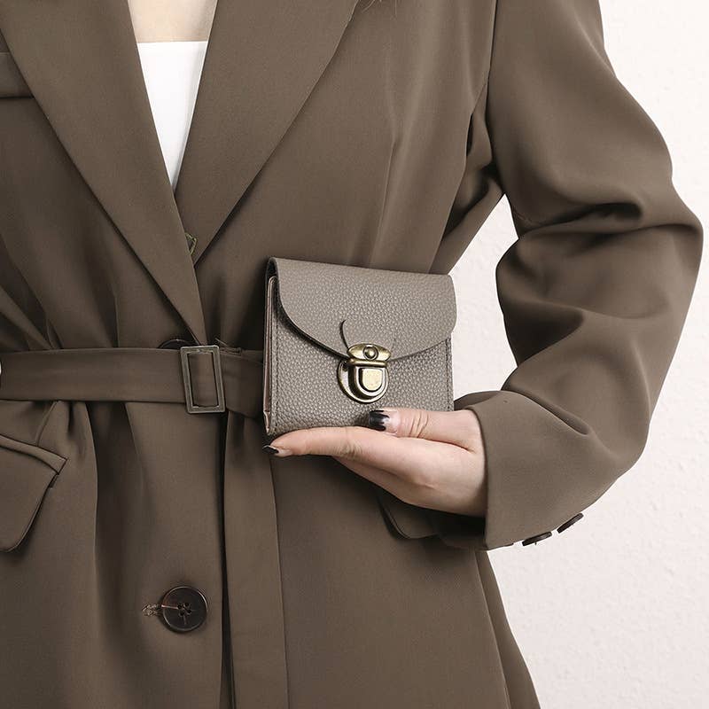 Short Leather Credit Card Coin Purse Bag