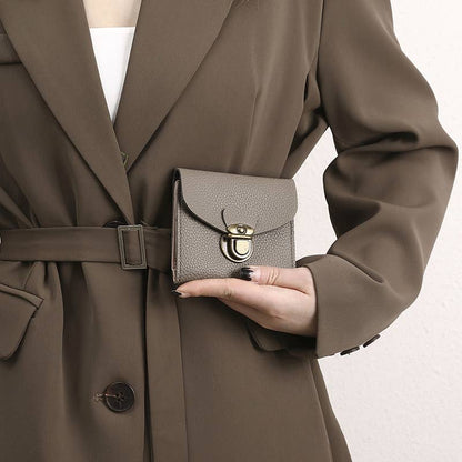 Short Leather Credit Card Coin Purse Bag