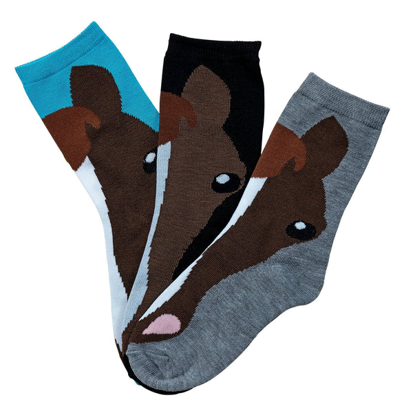 AWST Int'l Ladies'  Horse Face Crew Socks