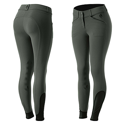 Equinavia Astrid Womens Silicone Knee Patch Breeches - Carbon Grey/Black