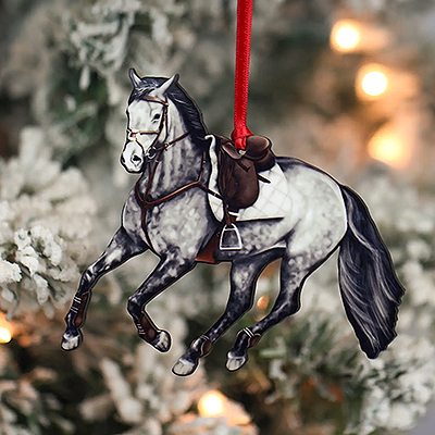 Classy Equine Ornaments - Galloping Hunter Jumper
