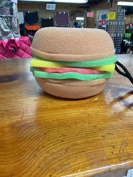 Cheeseburger bathing sponge