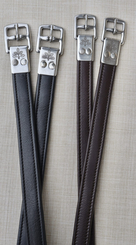 Black Oak Calf Lined Leathers - 7/8" Brown