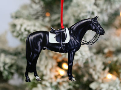 Black Dressage Horse Christmas Ornament Equine Decoration