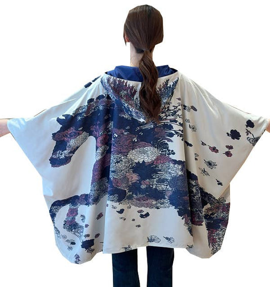 Equestrian Purple Reversible Rain Cape - Bouquet Collection