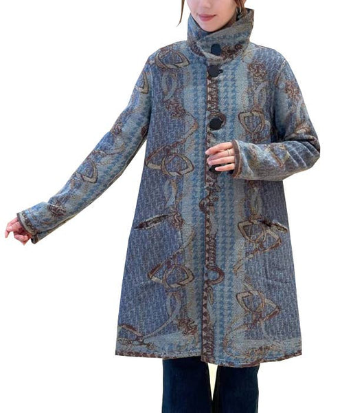 Equestrian Blue/Beige Reversible Coat – Stirrups Collection