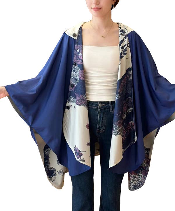 Equestrian Purple Reversible Rain Cape - Bouquet Collection