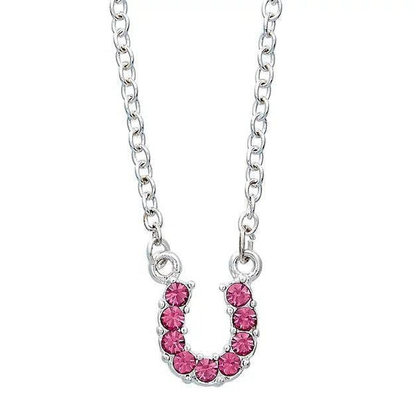 AWST Int'l Aqua Rhinestone Horseshoe Necklace