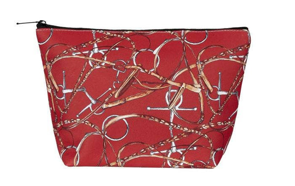 Red Bridles Large Cosmetic or Pencil Bag