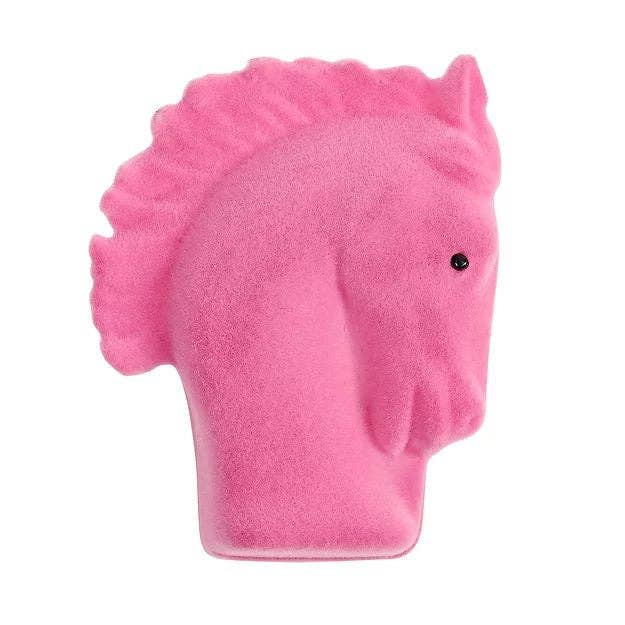 AWST Aqua Rhinestone Horseshoe Necklace-Horse Head Gift Box