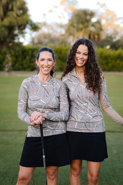 Long Sleeve Taupe Belts Crewneck