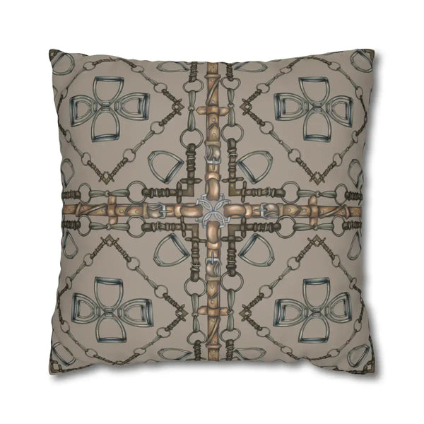 Double Sided Equestrian Bit Pattern Pillow Case