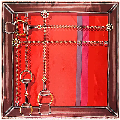AWST Int'l Framed Snaffle Bits Scarf - Red