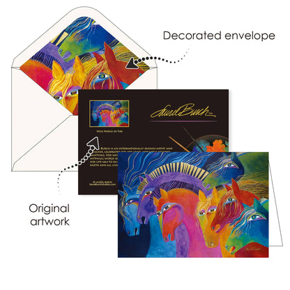 Notecards - Laurel Burch Horses - Box 16 Cards & Envelopes