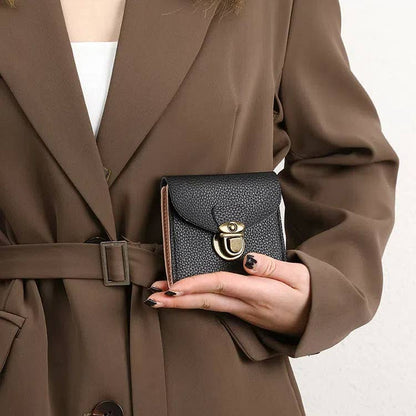 Short Leather Credit Card Coin Purse Bag