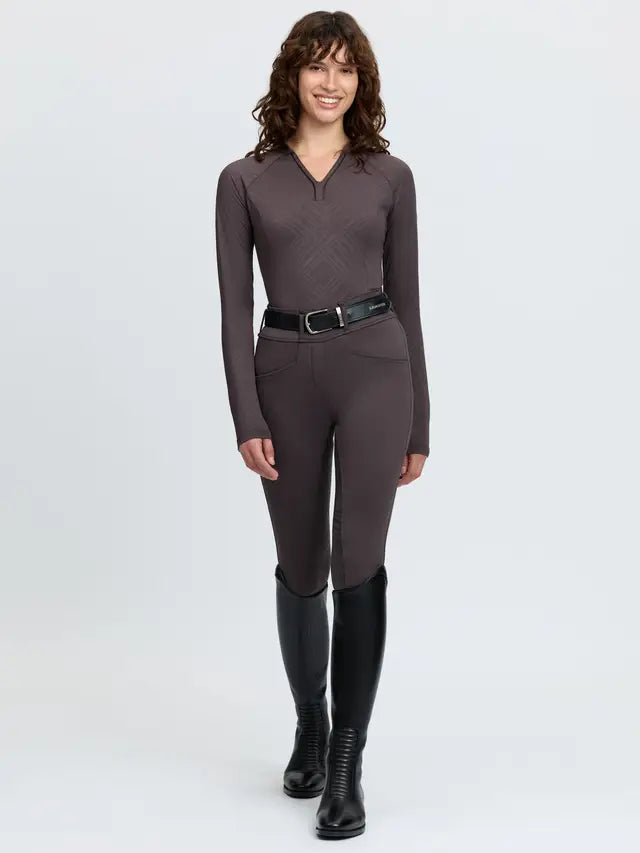 Lemieux Heritage Check Long Sleeve Base Layer Cocoa