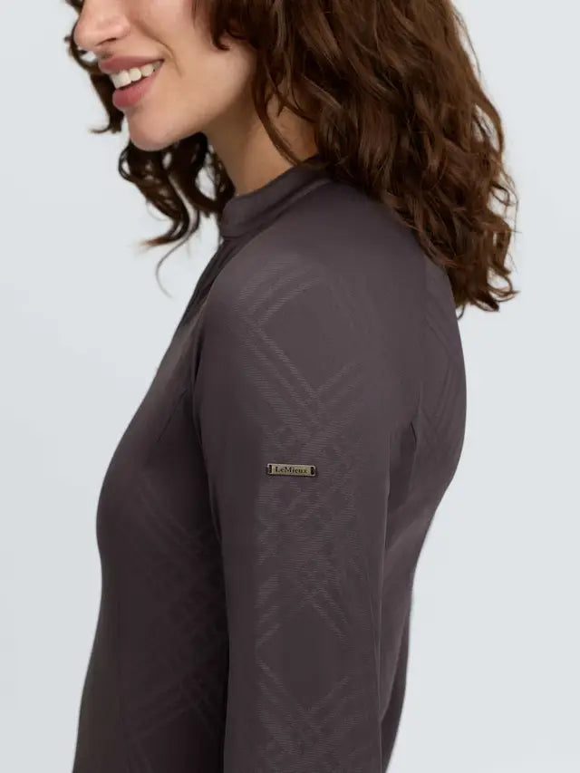 Lemieux Heritage Check Long Sleeve Base Layer Cocoa