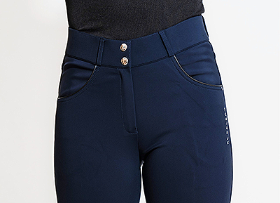 KL Select Gabrielle Knee Patch Breeches - Navy/Black