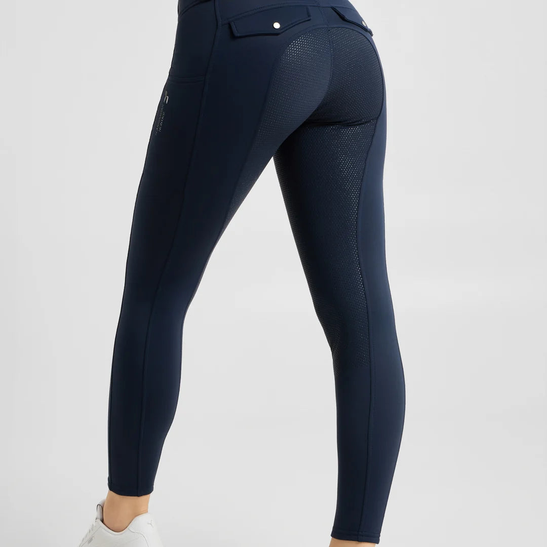 Horze Anya Womens Thermo Hybrid Full Seat Tights - Caviar