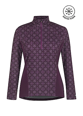 Kerrits Up Tempo Fleece Tech Top – Print -Raisin Bit of Frost