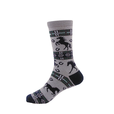 Sock, Grey with Blue