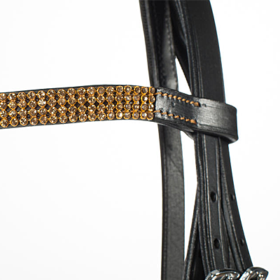 black/gold pony bridle