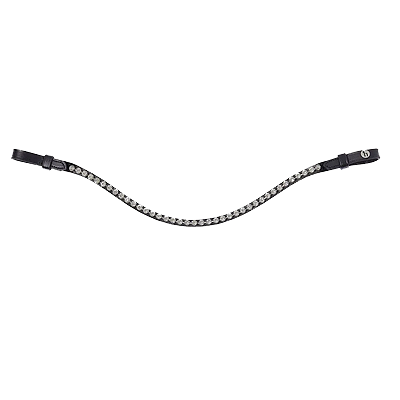 Horze Noir Browband with Crystals - Black/White