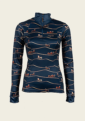 Espoir Quarter Zip Sun Shirt - Navy Cheval