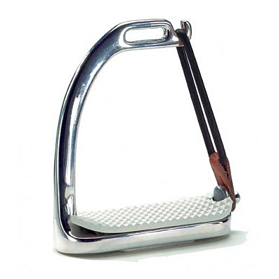 Union Hill Polished Stainless-Steel Safety Stirrup Irons with white pads