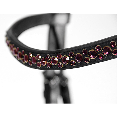 Schockemohle-Sports Stanford Anatomical Bridle-black burgundy rose