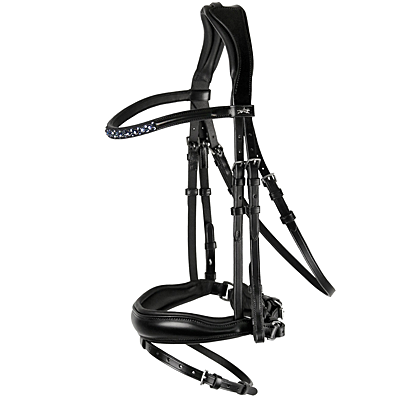 Schockemohle-Sports Stanford Anatomical Bridle-black jean silver