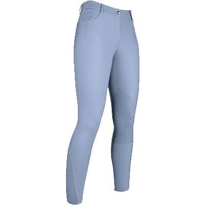 HKM Riding Breeches -Sunshine - Silicone Knee Patch - Jean Blue