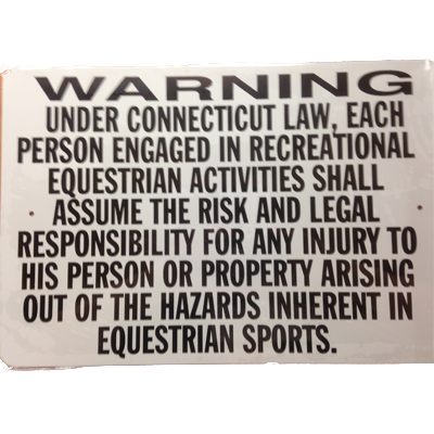 Connecticut Equestrian Activity Warning Sign