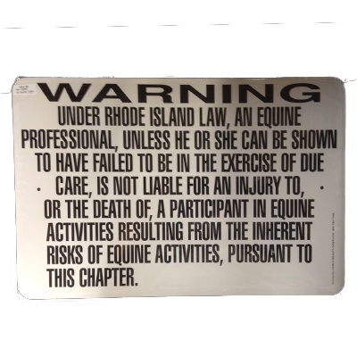 Rhode Island Equestrian Activity Warning Sign