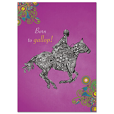 greeting card - born to gallop